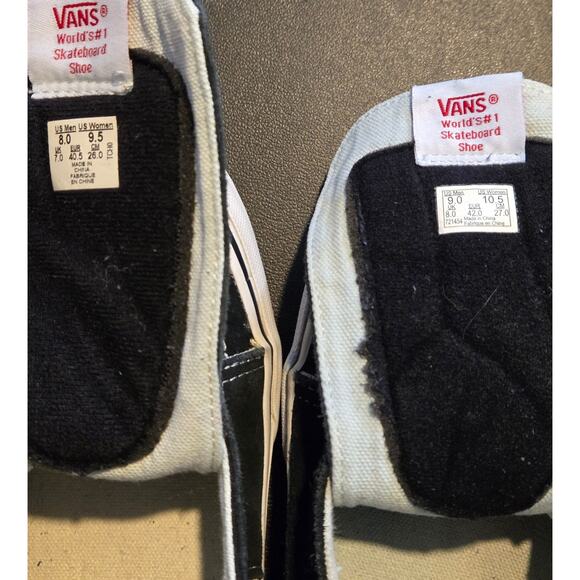 Vans Sk8-Hi Shoes Unisex different Sizes 8 & 9 Black White High Top no laces - Picture 2 of 5